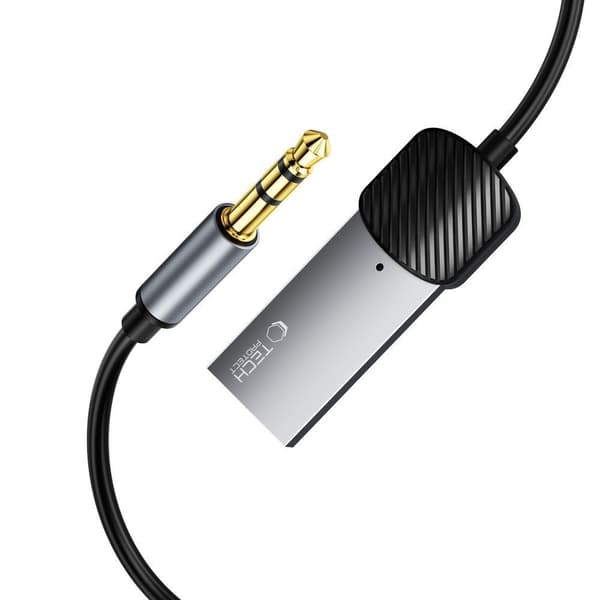 Tech-Protect Ultraboost Bluetooth AUX-adapterkabel 3.5mm 1m - Grå