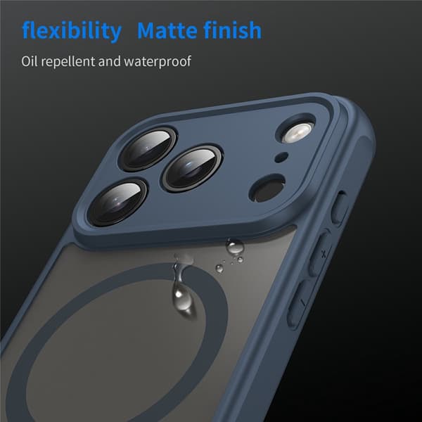 SKALO Mat Hybrid Cover til iPhone 18 Pro Max - Blå