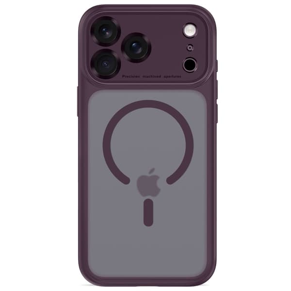 Tech-Protect MagPeak MagSafe CC Cover til iPhone 18 Pro - Matte Dark Cherry