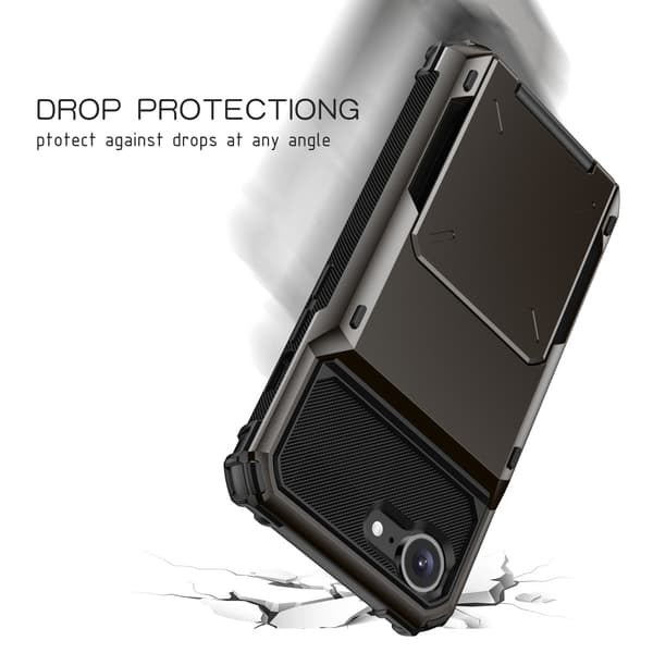 SKALO Armor Flip Kortholder Cover til iPhone 17e - Sort