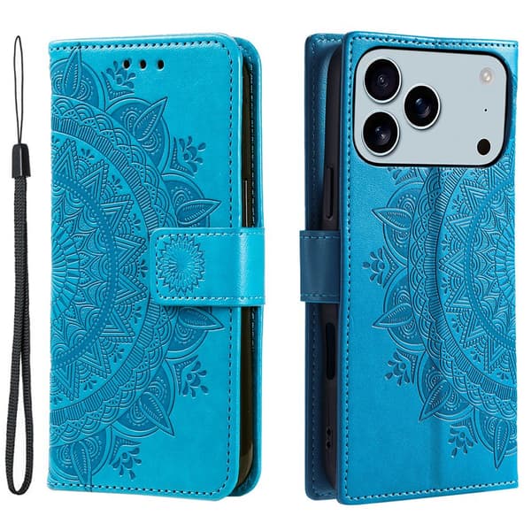SKALO Mandala Plånboksfodral för iPhone 18 Pro Max - Blå