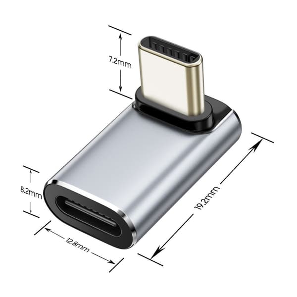 Tech-Protect UltraBoost AA02 vinkeladapter USB-C 100W - Grå