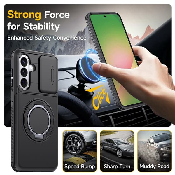 SKALO Armor Kortholder Ring Cover til Samsung Galaxy A27 5G - Sort