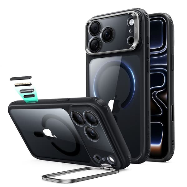 ESR Classic Hybrid Kickstand MagSafe Cover til iPhone 18 Pro – Sort