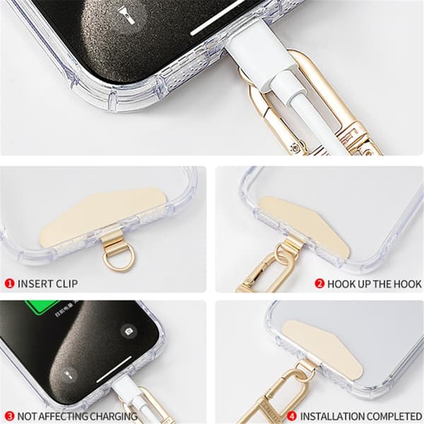 SKALO LEEU DESIGN Universal Metal Patch til Bærestrop til Mobil - Sort