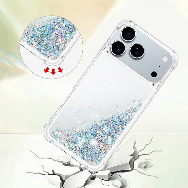 SKALO Kvicksand Glitter Skal för iPhone 18 Pro - Silver