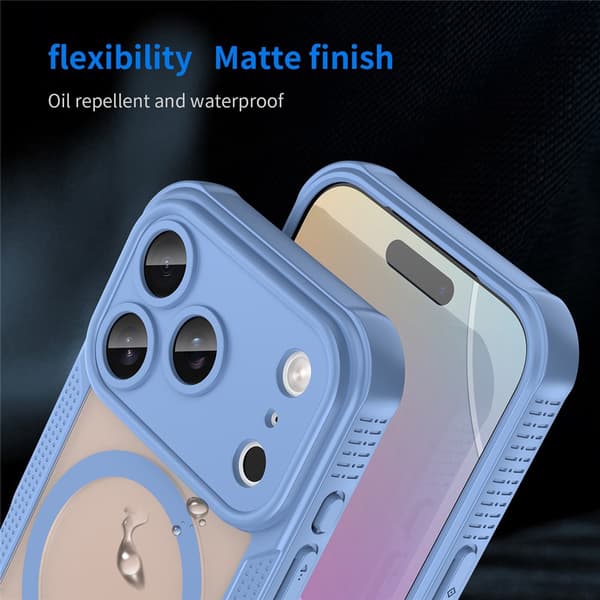 SKALO Armor Hybrid Frosted Cover til iPhone 18 Pro - Blå