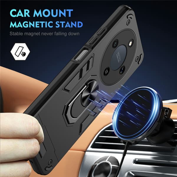 SKALO Armor Metallring Cover til Honor Magic8 Lite - Sort