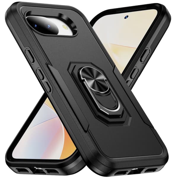 SKALO Armor Metalring Cover til Google Pixel 10a - Sort