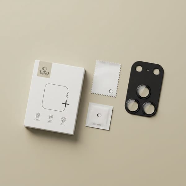 Tech-Protect Camfull Fit+ Kamerabeskyttelse Aluminium og Hærdet glas til iPhone 18 Pro Max - Sort