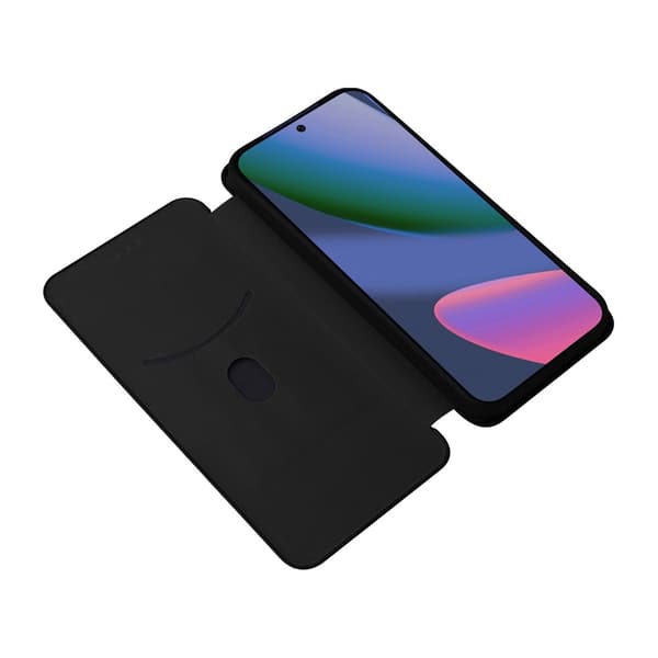 SKALO Carbon Fiber Flip Cover til Google Pixel 11 - Sort