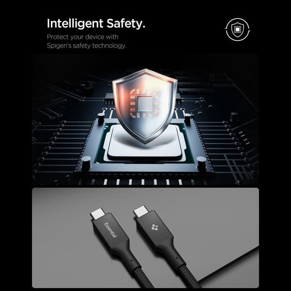 Spigen EB10010CC Essential USB-C-kabel 100W 1m - Svart