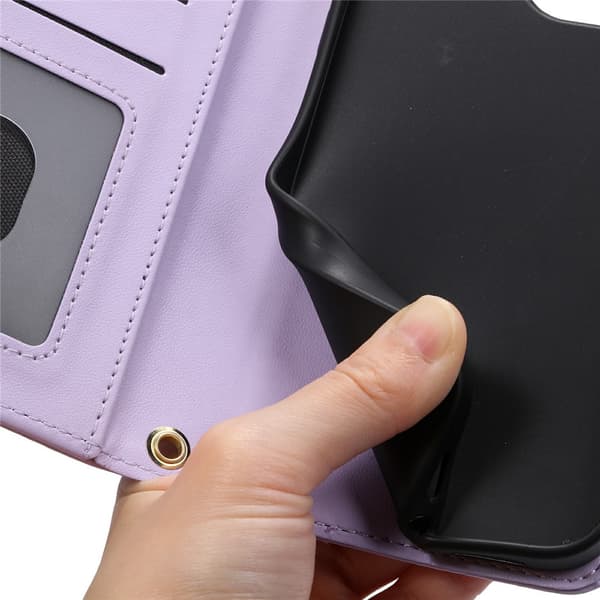 SKALO Quiltat Axelrem Plånboksfodral för iPhone 18 Pro Max - Lila