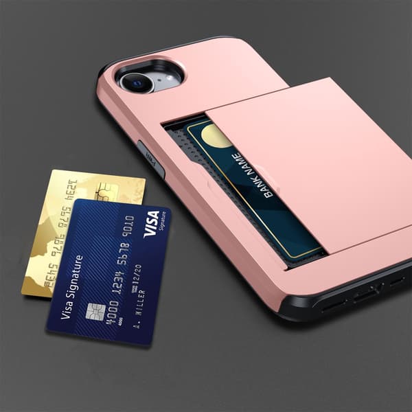 SKALO Armor Kortholder Cover til iPhone 17e - Rød
