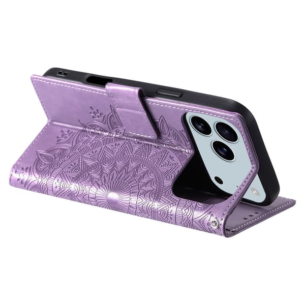 SKALO Mandala Flip Cover til iPhone 18 Pro Max - Lilla