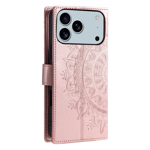 SKALO Mandala Flip Cover til iPhone 18 Pro Max - Rosa guld
