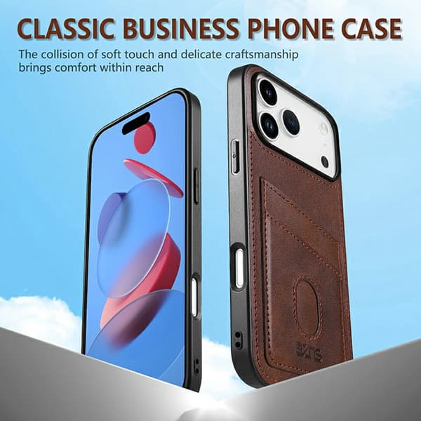 SKALO AZNS K1 Kortholder Cover til iPhone 18 Pro Max - Sort