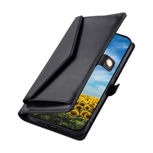 SKALO PU-Læder Kuvert Flip Cover til iPhone 17e - Sort