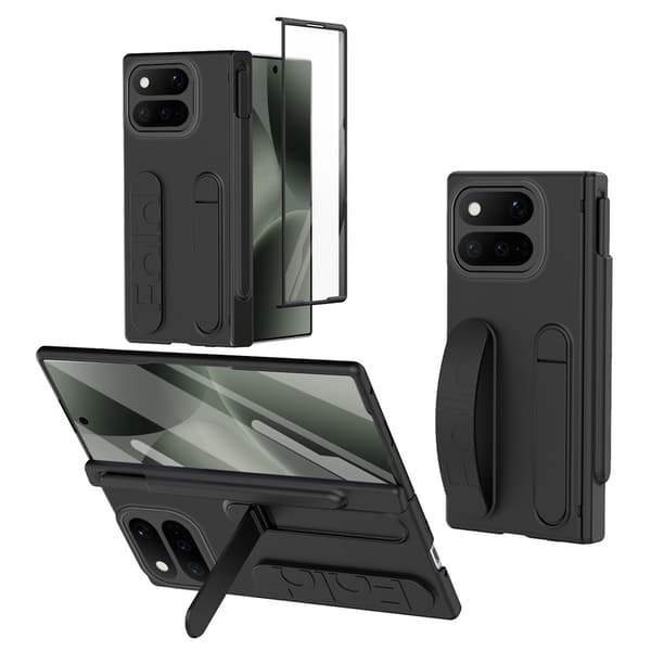 SKALO Multifunktionelt Cover + Hærdet Glas til Google Pixel 11 Pro Fold - Sort