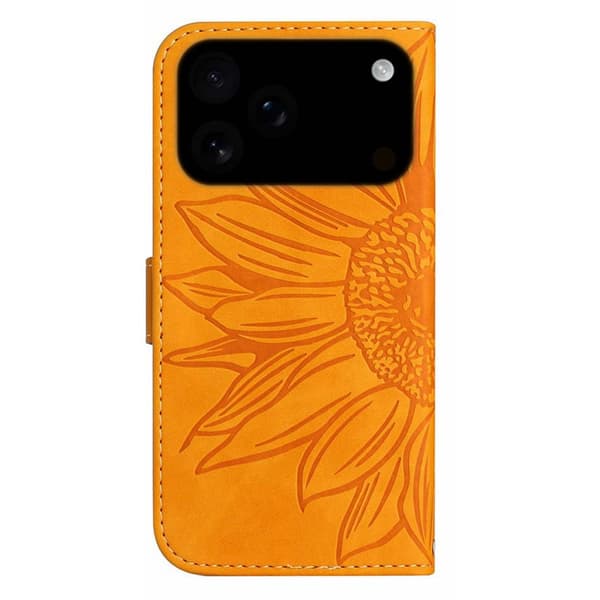 SKALO Embossed Flower Plånboksfodral för iPhone 18 Pro Max - Gul