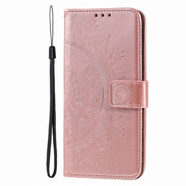 SKALO Mandala Plånboksfodral för iPhone 18 Pro - Roséguld