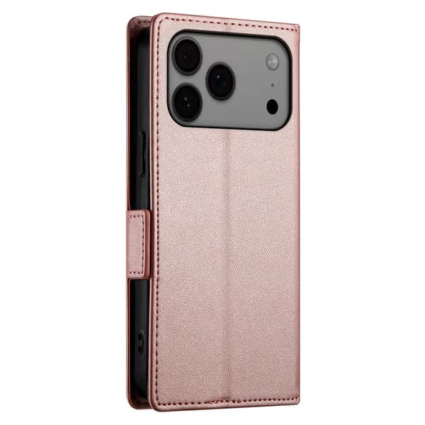 SKALO PU-Läder Plånboksfodral för iPhone 18 Pro Max - Roséguld