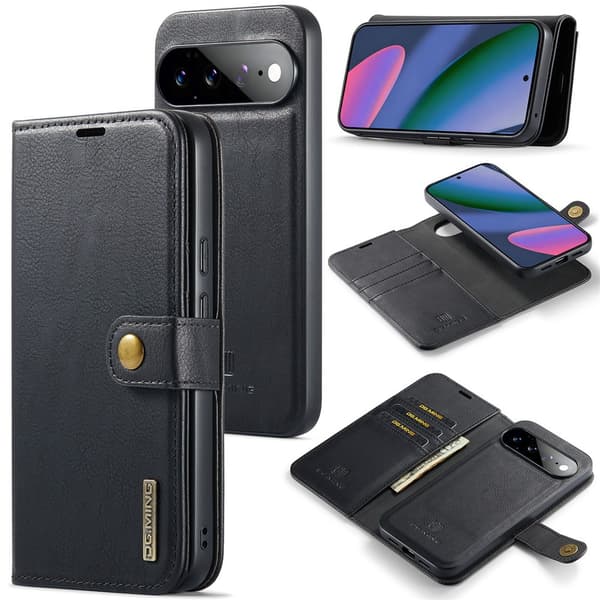 DG MING 2-i-1 Magnet Flip Cover til Google Pixel 11 Pro XL - Sort