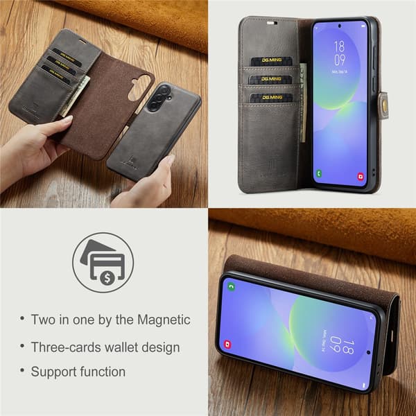 DG MING 2-i-1 Magnet Plånboksfodral för Samsung Galaxy A37 5G - Grå
