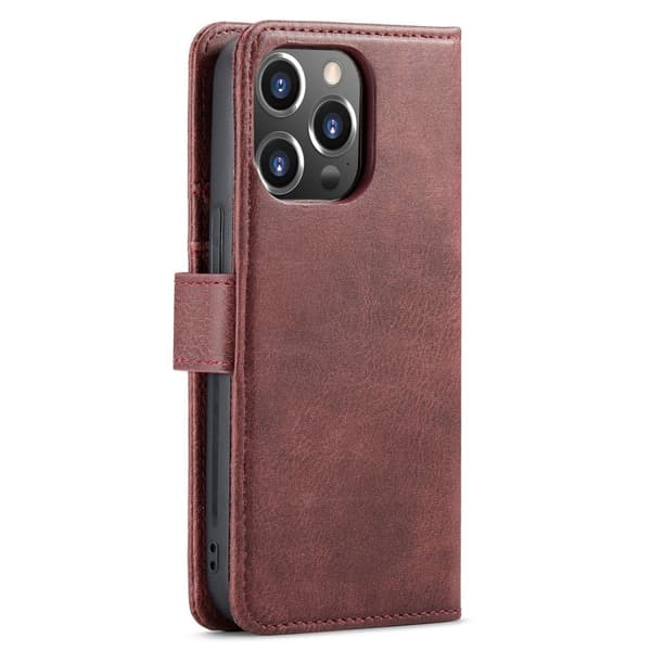 DG MING iPhone 14 Pro Max 2-i-1 Magnet Pungetui - Rød