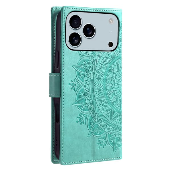 SKALO Mandala Plånboksfodral för iPhone 18 Pro Max - Turkos