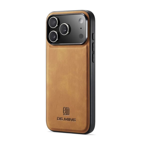 DG MING Premium PU-Läder Hybrid Skal för iPhone 18 Pro Max - Brun