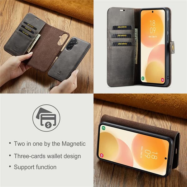 DG MING 2-i-1 Magnet Plånboksfodral för Samsung Galaxy A57 5G - Grå