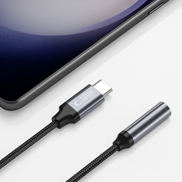 Tech-Protect UltraBoost adapteri USB-C - 3.5mm liitäntä - Musta