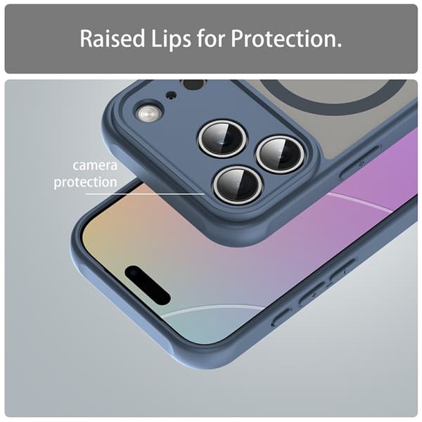 SKALO Mat Hybrid Cover til iPhone 18 Pro Max - Blå