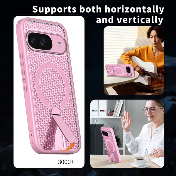 SKALO Hybrid Magnetring Stativ Cover til Google Pixel 11 Pro - Pink