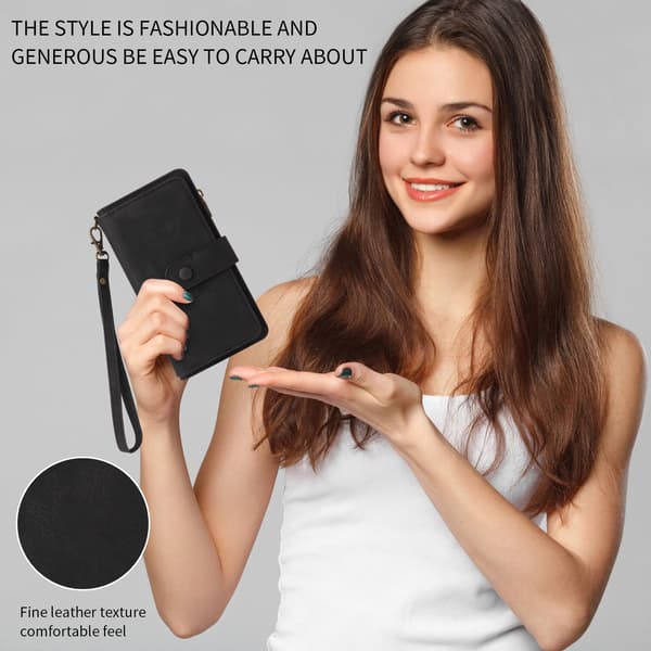 SKALO KT-2 Big Wallet 17-RUM Flip Cover til iPhone 18 Pro Max - Sort