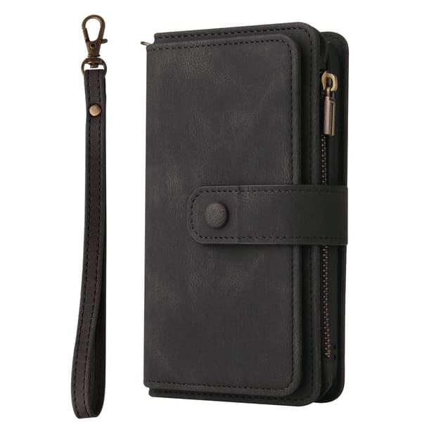 SKALO KT-2 Big Wallet 17-RUM Flip Cover til iPhone 18 Pro Max - Sort