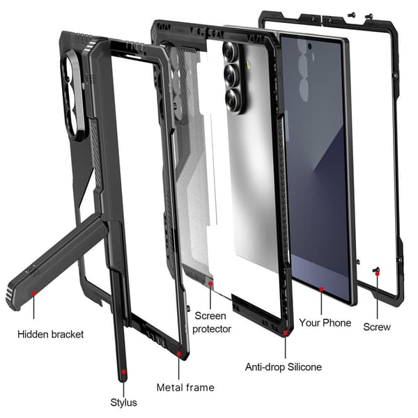 SKALO Samsung Z Fold7 Heavy Armor Cover - Sort