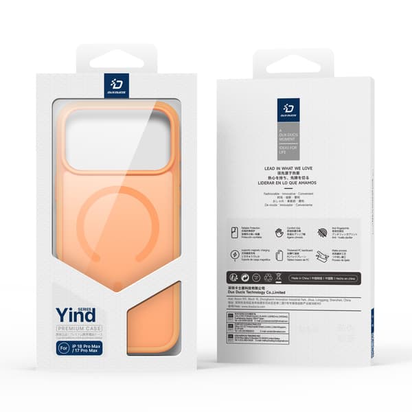 DUX DUCIS Yind Series Matte Finish Cover til iPhone 18 Pro Max - Orange