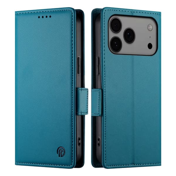 SKALO PU-Läder Plånboksfodral för iPhone 18 Pro Max - Blå
