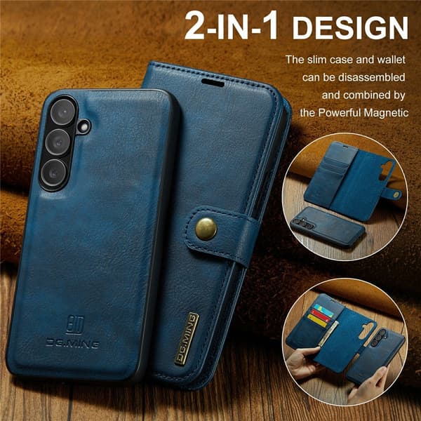 DG MING Samsung S25 FE 2-i-1 Magnet Plånboksfodral - Blå