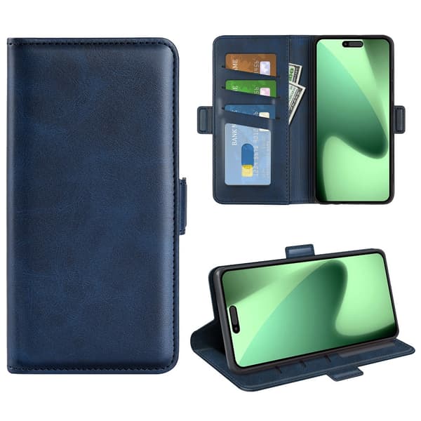 SKALO Premium ID Flip Cover til iPhone 18 Pro Max - Blå