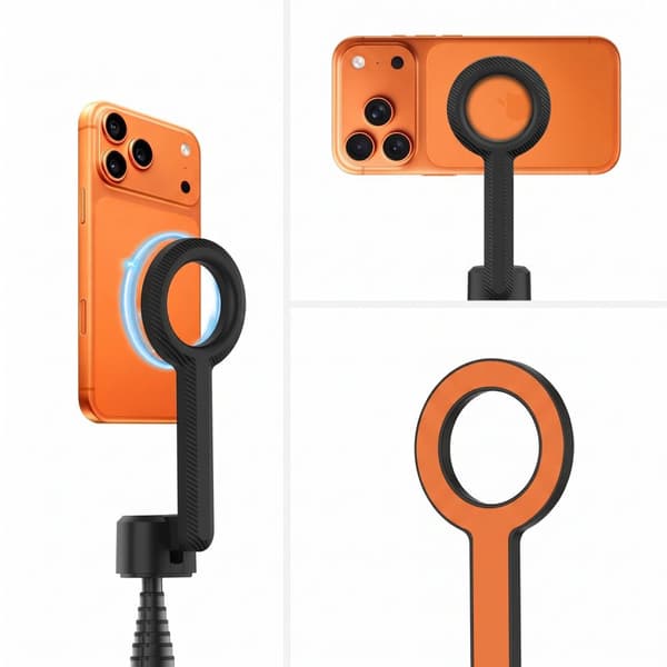 Tech-Protect L10S MagSafe Selfie stick med stativ og Bluetooth 152cm - Sort/Orange