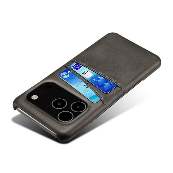 SKALO PU-Læder Kortholder Cover til iPhone 18 Pro Max - Sort