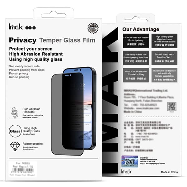 IMAK Privacy Hærdet Glas til realme GT 8 Pro 5G - Sort