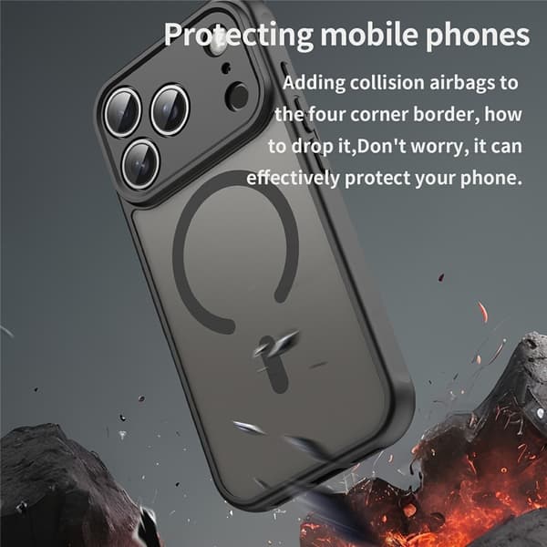 SKALO Mat Hybrid Cover til iPhone 18 Pro Max - Sort