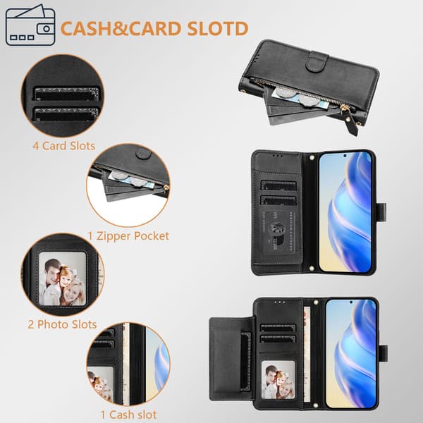 SKALO 8-RUM Flip Cover til iPhone 18 Pro - Sort