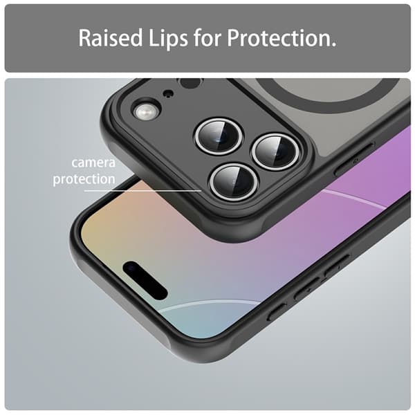 SKALO Mat Hybrid Cover til iPhone 18 Pro Max - Sort