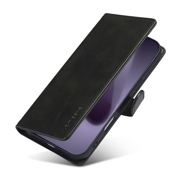SKALO LC.IMEEKE Premium PU-læder Flip Cover til iPhone 18 Pro Max - Sort