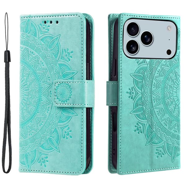 SKALO Mandala Plånboksfodral för iPhone 18 Pro Max - Turkos
